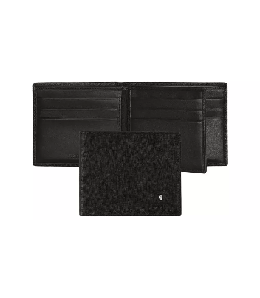 Cartera negra Festina Classicals  en cuero negro liso.