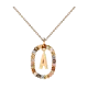 Collar P D Paola, letra A, con baño de oro de 18k.