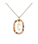 Collar P D Paola, letra C, con baño de oro de 18k.