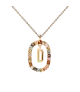 Collar P D Paola, letra D, con baño de oro de 18k.