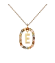 Collar P D Paola, letra E, con baño de oro de 18k.
