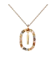 Collar P D Paola, letra I, con baño de oro de 18k.