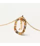 Collar P D Paola, letra J, con baño de oro de 18k.