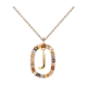 Collar P D Paola, letra J, con baño de oro de 18k.