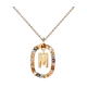 Collar P D Paola, letra M, con baño de oro de 18k.
