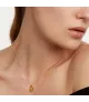 Collar P D Paola, letra M, con baño de oro de 18k.