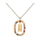 Collar P D Paola, letra N, con baño de oro de 18k.