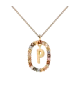 Collar P D Paola, letra P, con baño de oro de 18k.