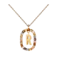Collar P D Paola, letra R, con baño de oro de 18k.