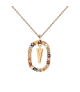 Collar P D Paola, letra R, con baño de oro de 18k.