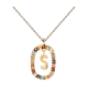 Collar P D Paola, letra S, con baño de oro de 18k.