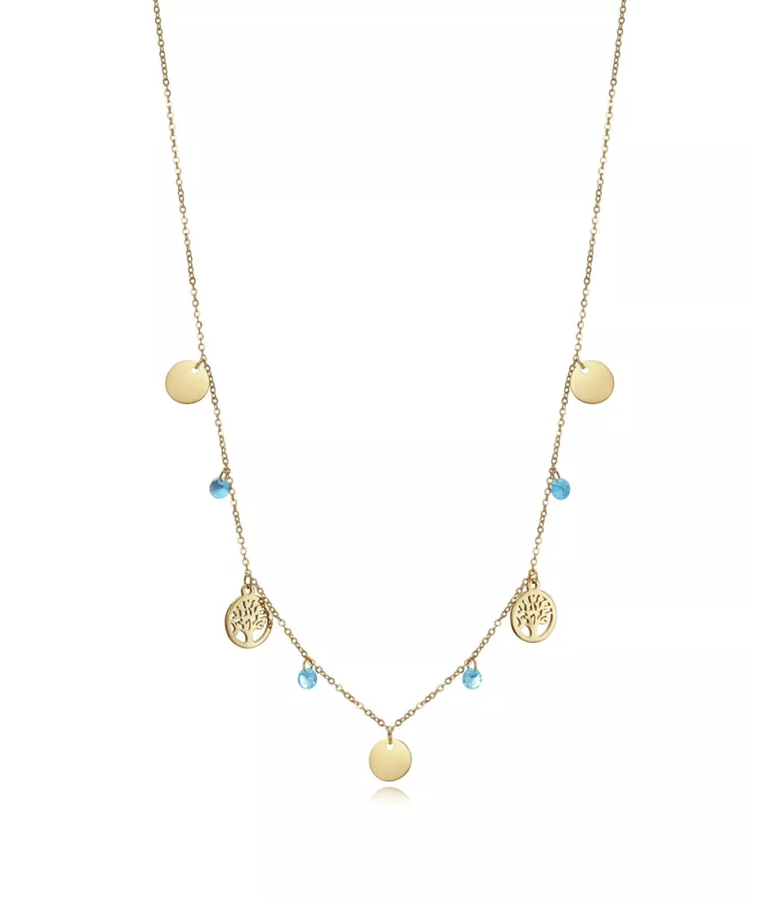 Collar Viceroy en acero Ip dorado y circonitas azules.
