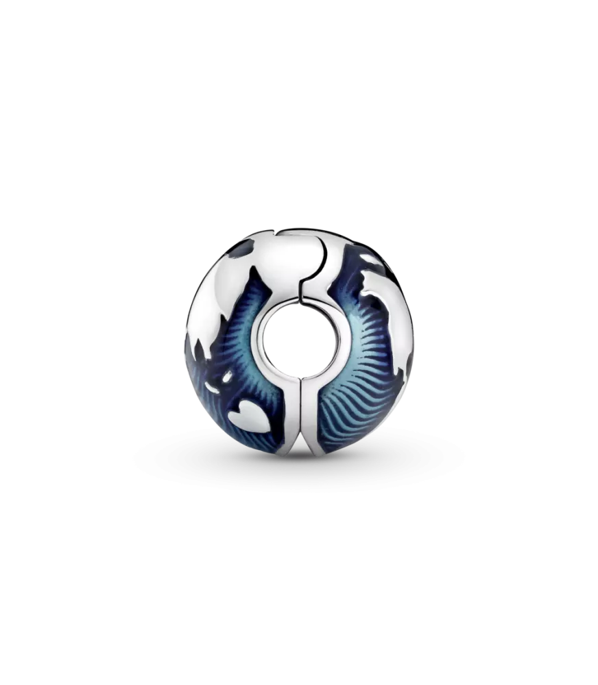 Clip en plata de ley Globo Azul