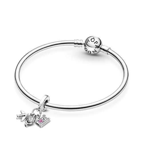 Charm Colgante en plata de ley Avión, Globo y Maleta