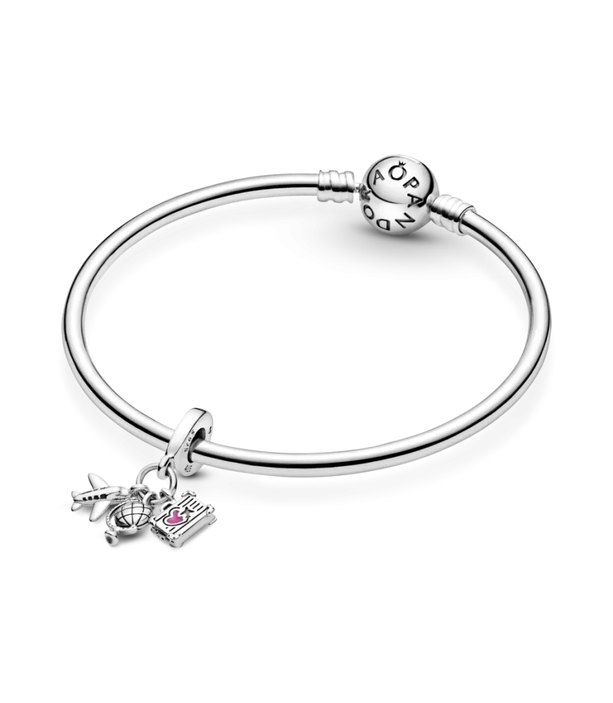 Charm Colgante en plata de ley Avión, Globo y Maleta