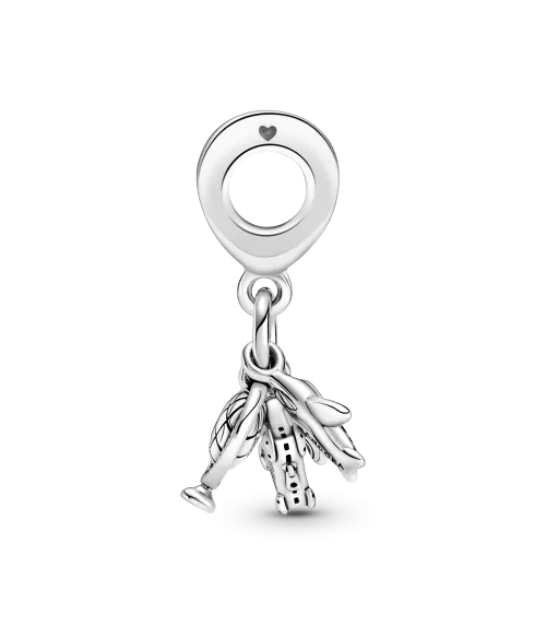 Charm Colgante en plata de ley Avión, Globo y Maleta