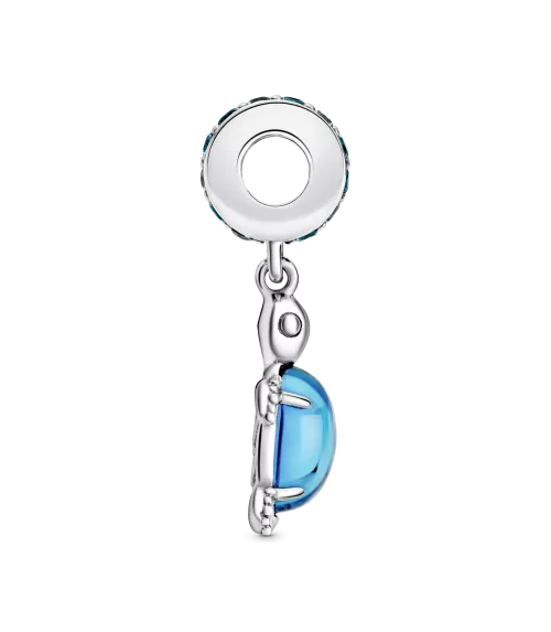 Charm Colgante en plata de ley Cristal de Murano Tortuga Marina