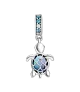 Charm Colgante en plata de ley Cristal de Murano Tortuga Marina