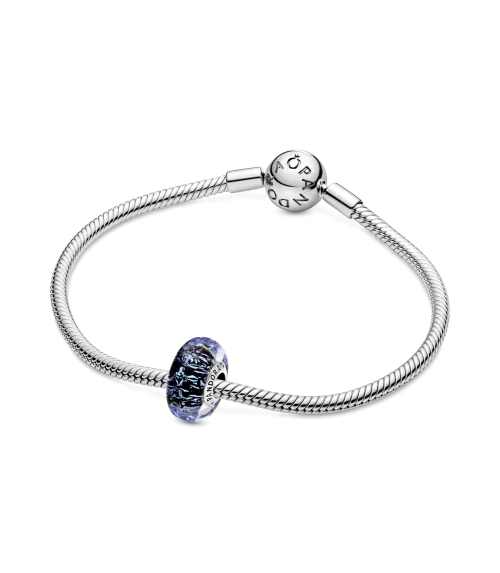 Charm en plata de ley Cristal de Murano Azul Oscuro