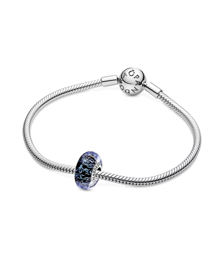 Charm en plata de ley Cristal de Murano Azul Oscuro