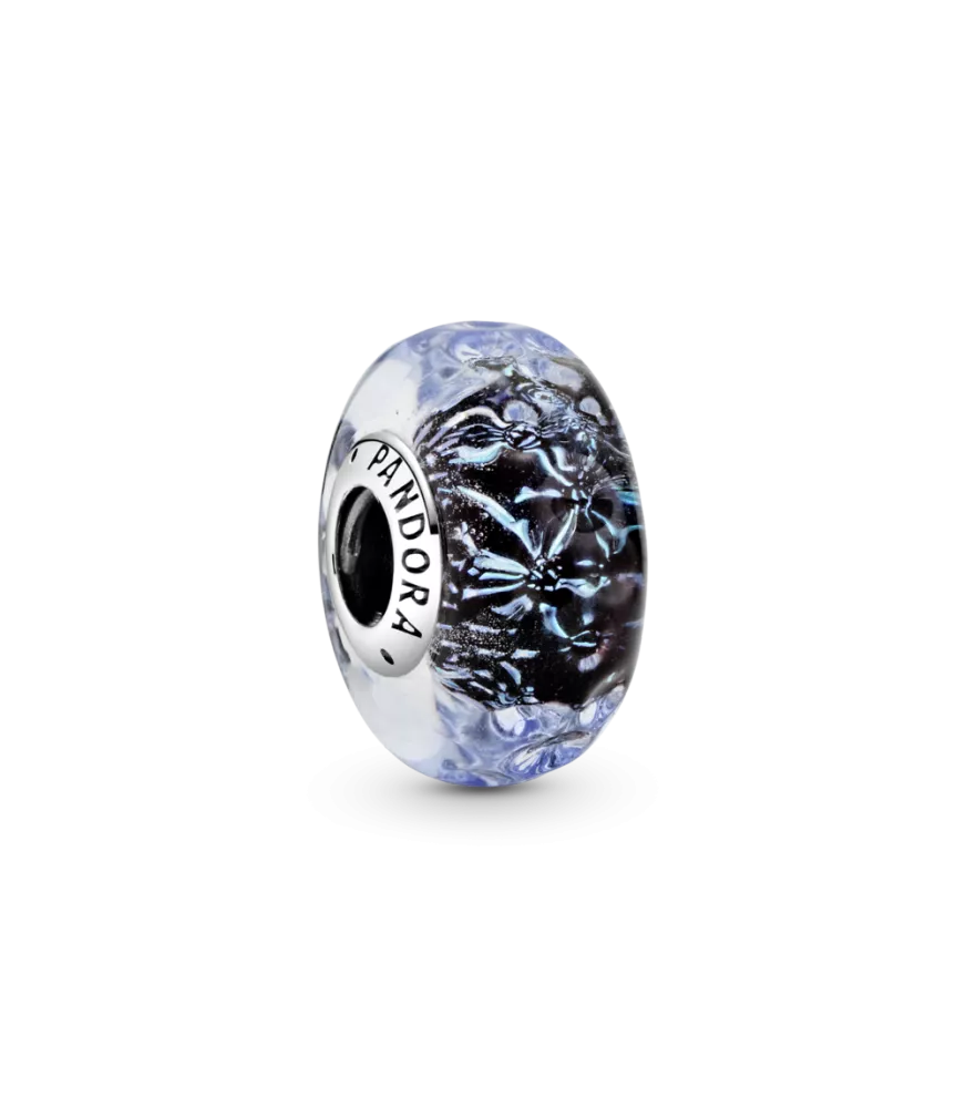 Charm en plata de ley Cristal de Murano Azul Oscuro