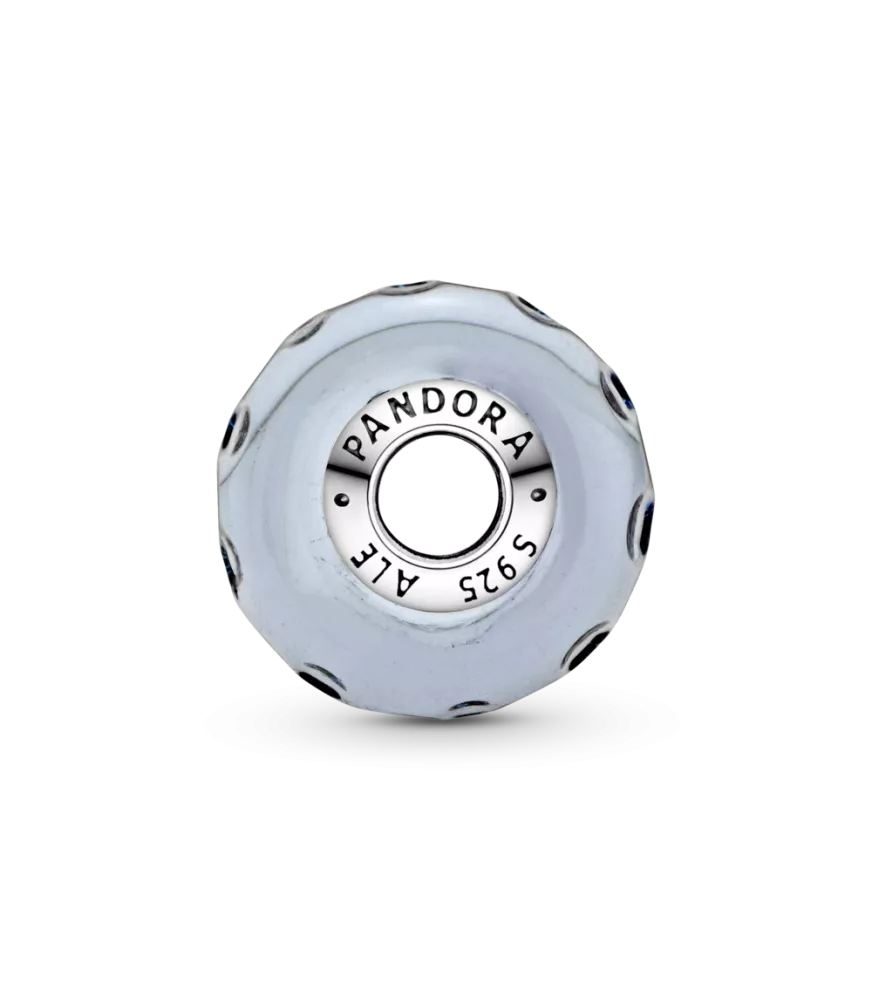 Charm en plata de ley Cristal de Murano Azul Oscuro