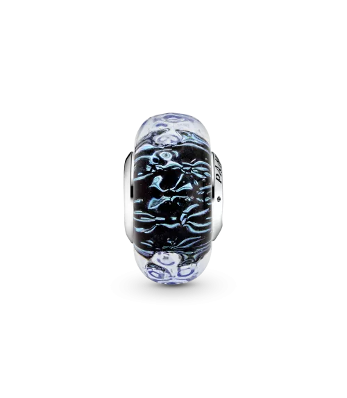 Charm en plata de ley Cristal de Murano Azul Oscuro