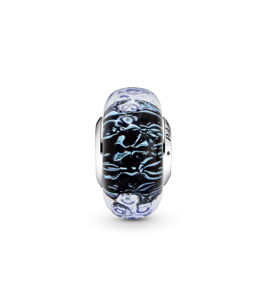 Charm en plata de ley Cristal de Murano Azul Oscuro