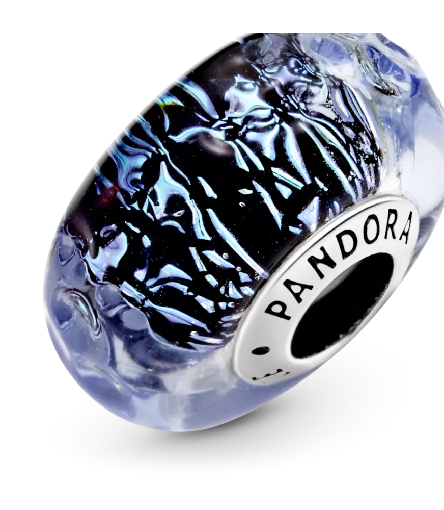 Charm en plata de ley Cristal de Murano Azul Oscuro