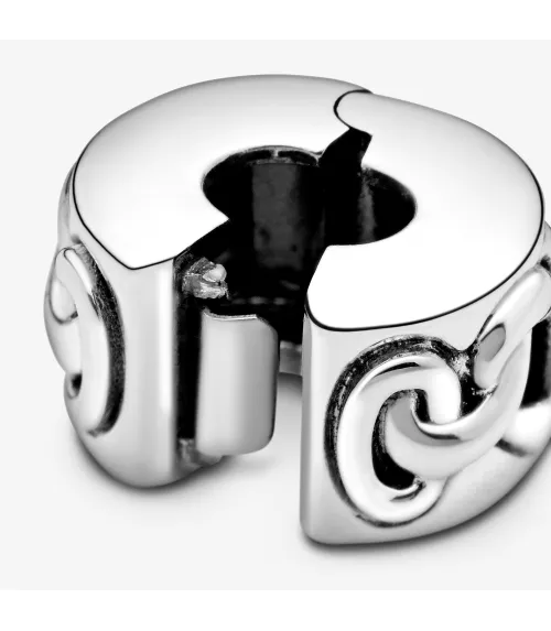 Clip en plata de ley Corazones Anudados