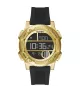 Reloj Guess de cuarzo y digital. Con correa de caucho negro.