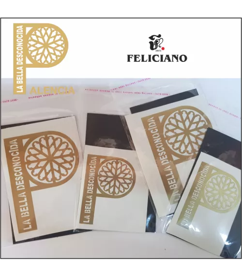 Pegatina Vinilo dorado P de Palencia, 7.5 x 5.5 cm