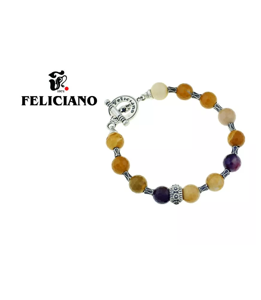 PULSERA PIEDRA NATURAL Y PLATA