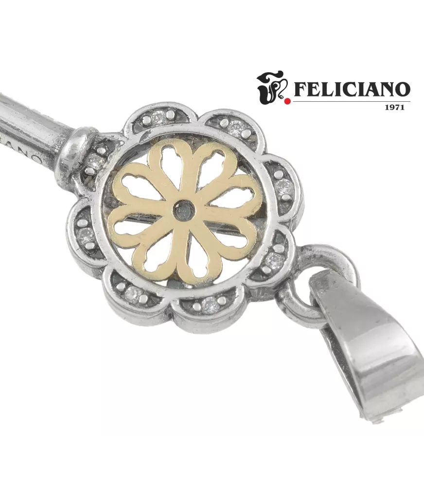 Colgante Llave en plata y oro, La bella desconocida