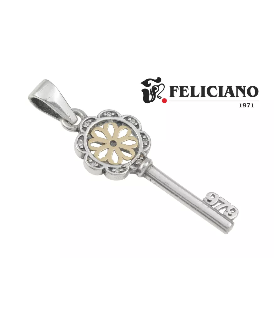 Colgante Llave en plata y oro, La bella desconocida