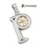 Colgante P pequeña, en plata y oro, La bella desconocida