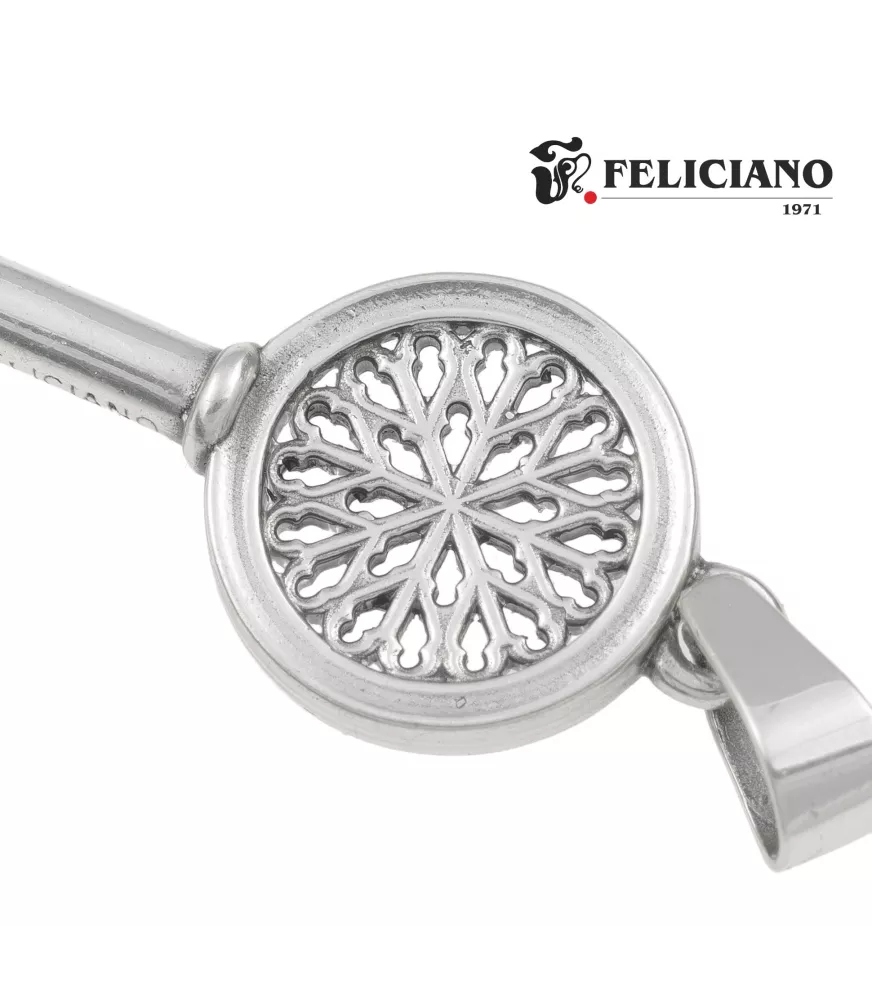 Colgante Llave grande sin bisel en el rosetón en plata.
