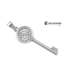 COLGANTE LLAVE GRANDE SIN BISEL EN EL ROSETÓN PLATA, LA BELLA DESCONOCIDA EB017