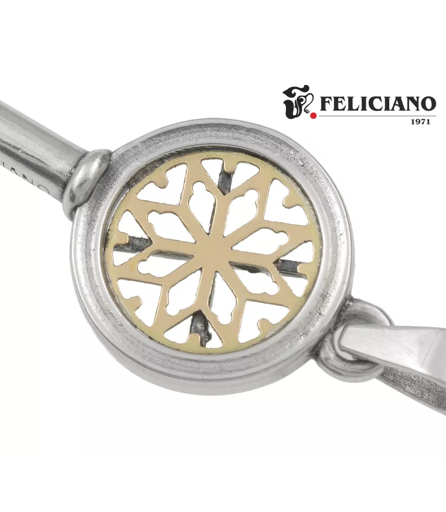 Colgante Llave grande sin bisel en el rosetón en plata y oro , 