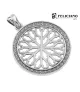 Colgante Medallón Rosetón pequeño, en plata  