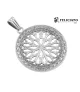 Colgante Medallón Rosetón grande, en plata  