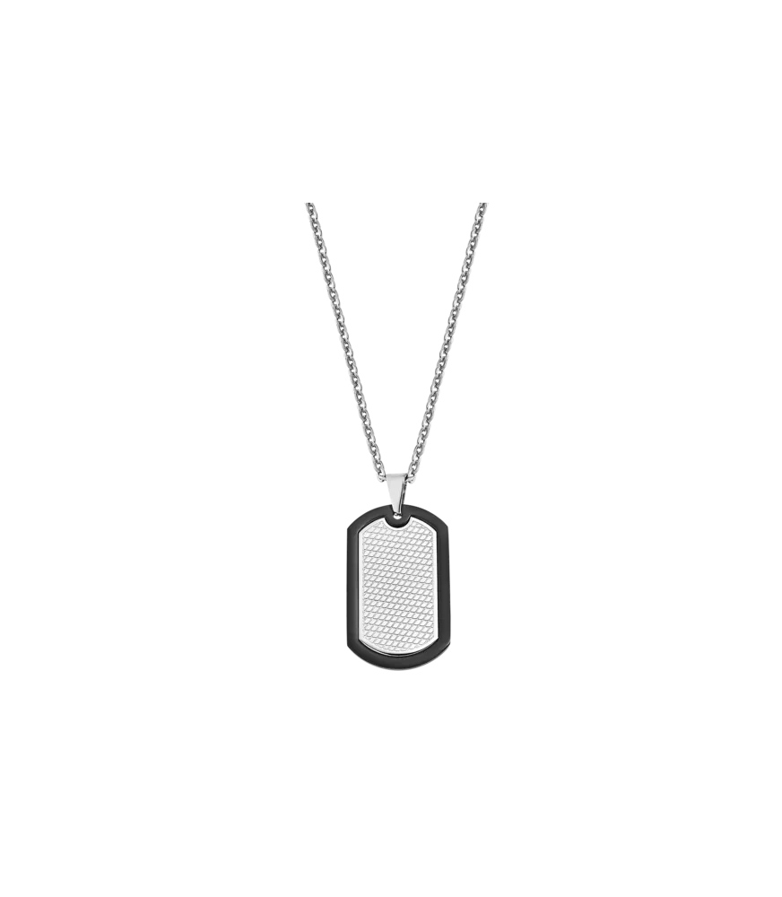 colgante lotus hombre ls2139/1/5 placa militar de dos tonos