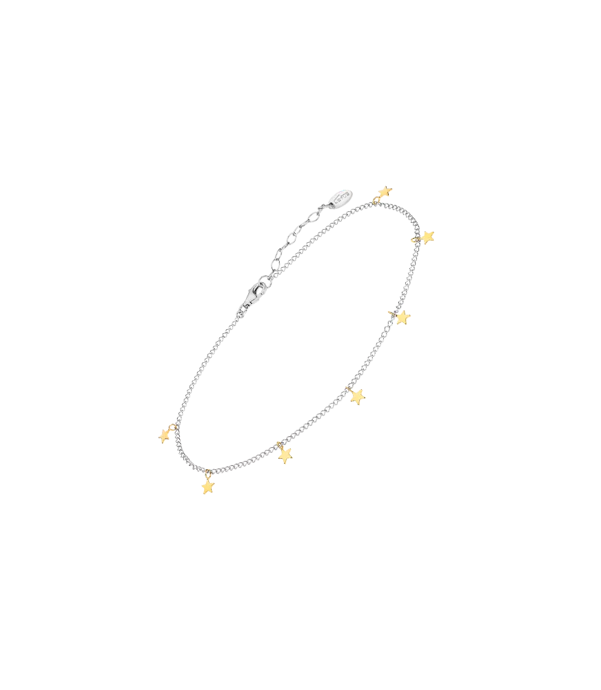 Tobillera Lotus Silver Anklets, estrellas, en plata 925 milésimas y plata chapada.