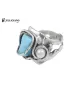 Anillo de plata, turquesa y perla