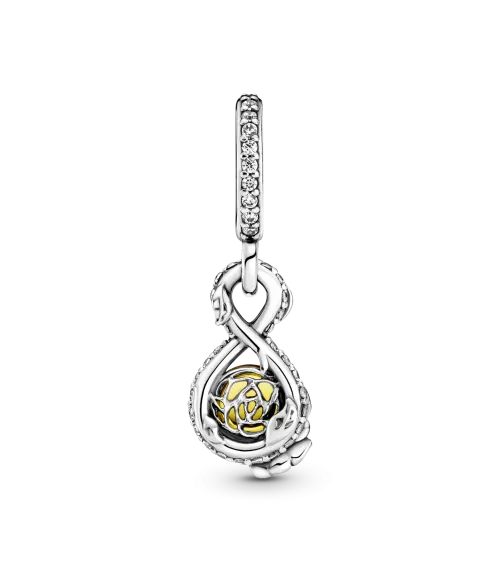 Charm Colgante en plata de ley Infinito & Rosa Bella de Disney