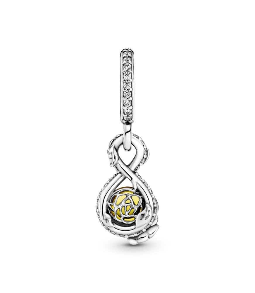 Charm Colgante en plata de ley Infinito & Rosa Bella de Disney