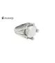 Anillo de plata, perla plana garras.