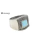 Anillo de plata y turquesa cuadrado.
