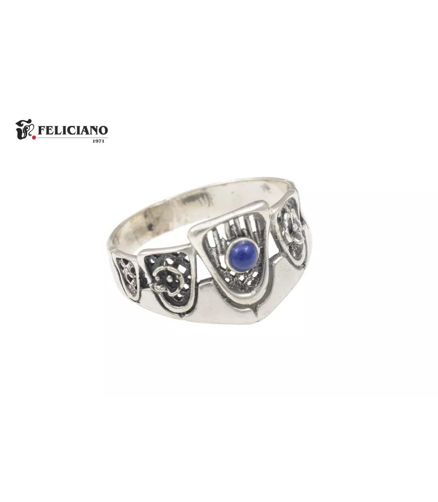 Anillo de plata cenefa sodalita.