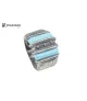 Anillo de plata, barras turquesa.